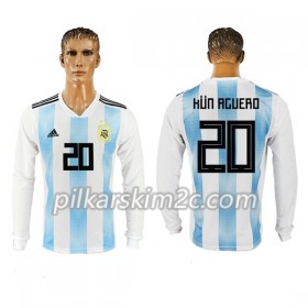 Koszulka Argentyna Kun Agüero 20 Główna Mistrzostwa Świata 2018 - Koszulki Piłkarskie(L/S)